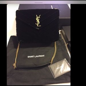 YSL BLACK VELVET LOULOU BAG